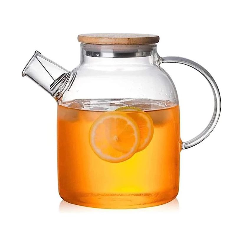 Glass teapot with stainless steel infuser and lid