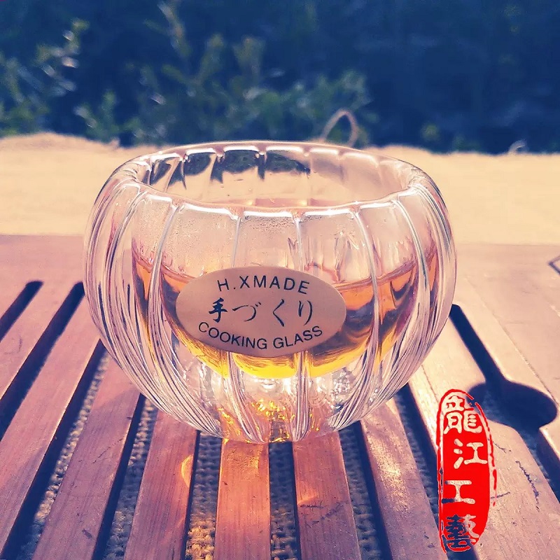 luxury glass kongfu tea cup set